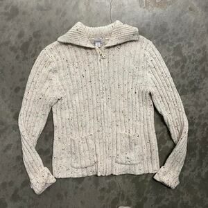 Cream and white knit cardigan